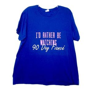 90 Day Finance Graphic Tee Women’s 3X Navy Blue